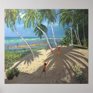 Palmen Clovelly Beach Barbados 2013 Poster