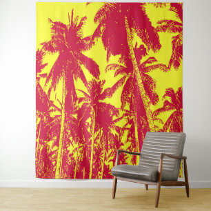 Palmen Design Rot-Gelb-Posteriereffekt Wandteppich