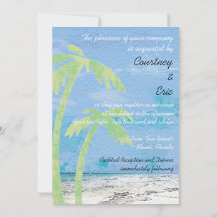 Palmen - Einladungen für Hochzeiten am Strand