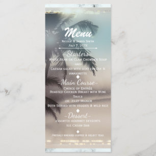 Palmen Elegantes Tropisches Strandparty-Menü Menükarte