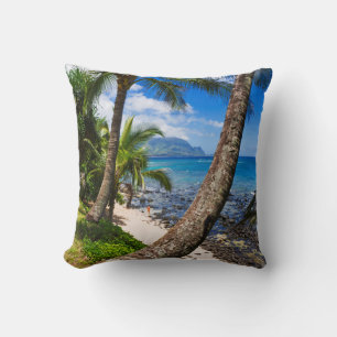 Palmen entlang Hideaways Beach Kissen
