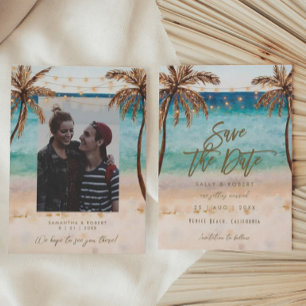 Palmen Foto Save the Date Karte