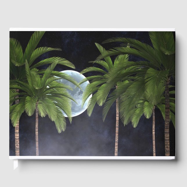 Palmen gegen den Mond Gästebuch (Vorderseite)