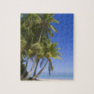 Palmen gesäumter Strand Cook Islands 3 Puzzle