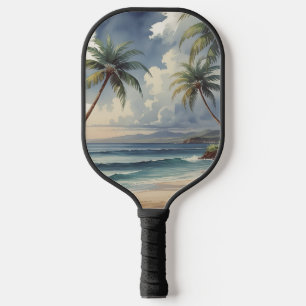 Palmen Hawaii Reise Honolulu Blauer Ozean Pickleball Schläger