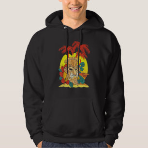 Palmen Hawaii-Tiki-Maske Luau-Party Polynesien Hoodie