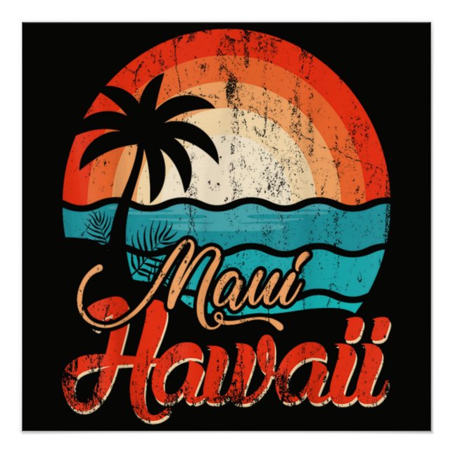 Palmen Hawaiianischer Strand Poster (Vorderseite)