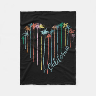 Palmen Herz California Republik Surfen Strand Vaca Fleecedecke