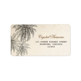 Palmen Hochzeitsmarke Adressaufkleber