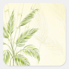 Palmen im Bambuswald | SIEGEL Quadratischer Aufkleber