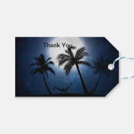 Palmen im Mondschein Geschenkanhänger