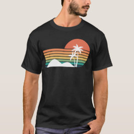 Palmen im Sonnenuntergang Cooles Stranddesign T-Shirt