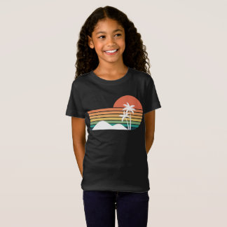 Palmen im Sonnenuntergang Cooles Stranddesign T-Shirt