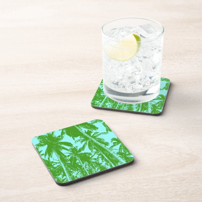 Palmen in einem posterisierten Design Getränkeuntersetzer (Rechte Seite)
