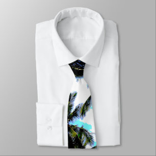 Palmen in einem posterisierten Design Krawatte
