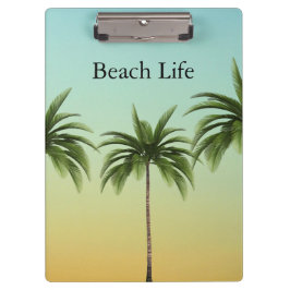 Palmen in einer Reihe, Strandleben Klemmbrett