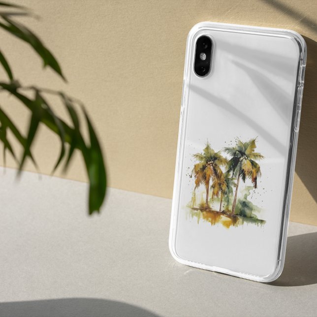 Palmen in grünen und gelben Aquarelltropen Case-Mate iPhone Hülle (Von Creator hochgeladen)