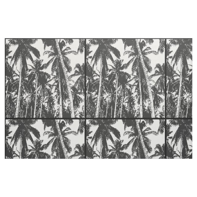 Palmen in Schwarz-Weiß-Silhouette Stoff (Fat Quarter (45,7 x 55,9 cm))