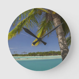 Palmen & Lagune, Musket Cove Island Resort Runde Wanduhr