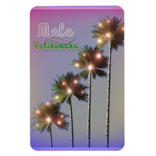 Palmen mit Lichtern Mele Kalikimaka Magnet