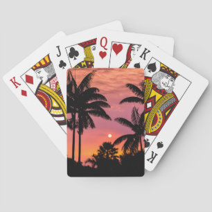Palmen mit Silhouette, Hawaii Spielkarten