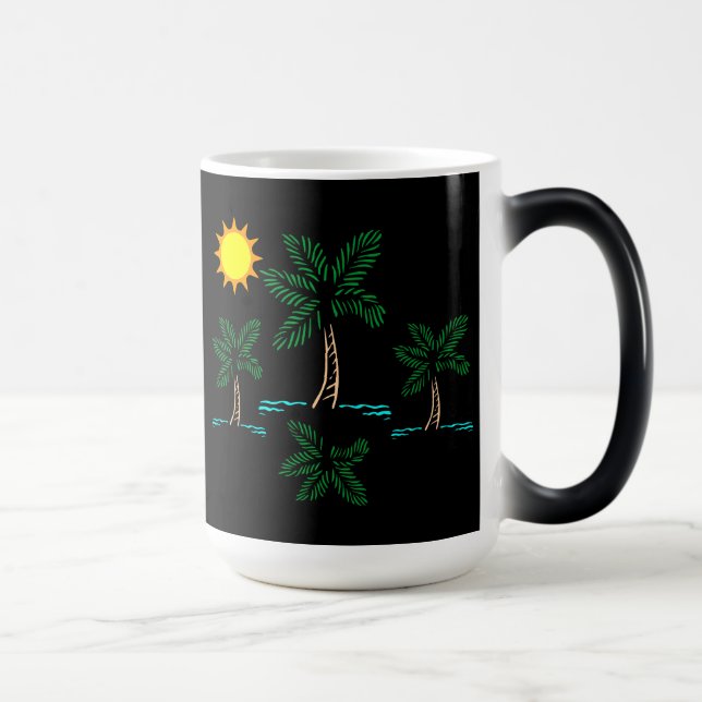 Palmen mit Sonnenkaffee-Tasse Verwandlungstasse (Rechts)