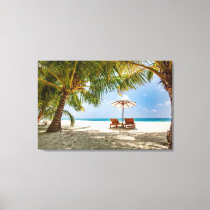 Palmen   Moody Sky Leinwanddruck