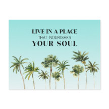 Palmen Motivierend Sprichwort Aqua Ombre Moving