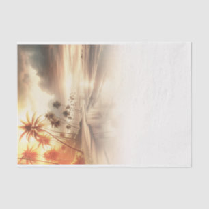 Palmen & Orange Sunset Beach Hochzeit Seidenpapier