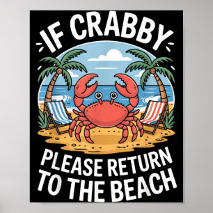 Palmen Ozean Krebs Mürrisch Zurück zum Strand Poster