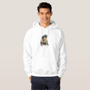 Palmen Ozeanwellen Tattoo Art hoodie