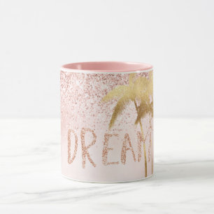 Palmen Palmen Rosa Ombre Glitzer Traum       Tasse