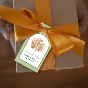 Palmen, Pampas Gras Salbei grün Danke Hochzeit Geschenkanhänger