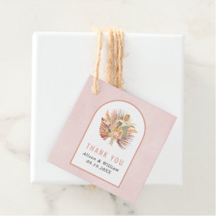 Palmen, Pampas Gras weich rosa Danke für Ihre Hoch Geschenkanhänger