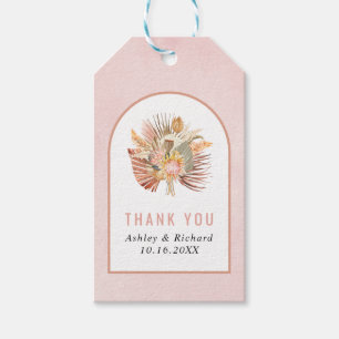 Palmen, Pampas Gras weich rosa Danke für Ihre Hoch Geschenkanhänger