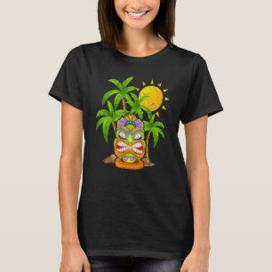 Palmen Polynesische Tiki Maske Hawaiische Statue b T-Shirt
