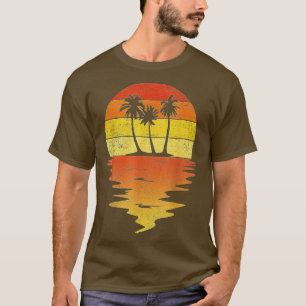 Palmen Rettro Sonnenuntergang 70er Vintag Palmen T-Shirt