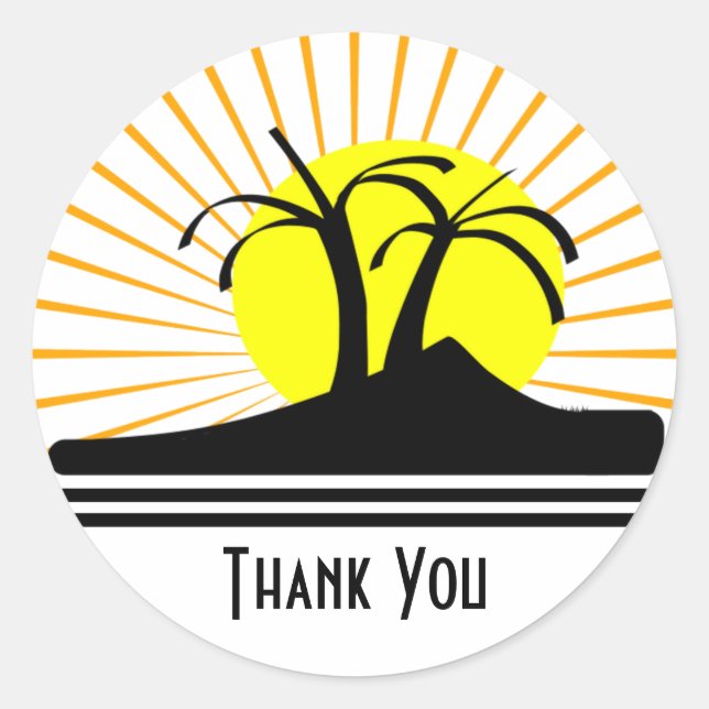 Palmen Runder Aufkleber (Vorderseite)