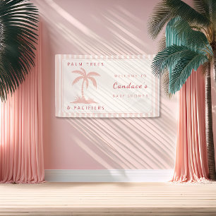Palmen Schnuller Coastal Baby Shower Willkommen Banner