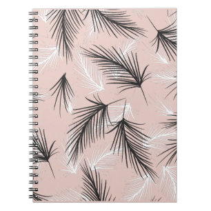 Palmen Schwarz Weiß Erdtöne Rosa Notizblock