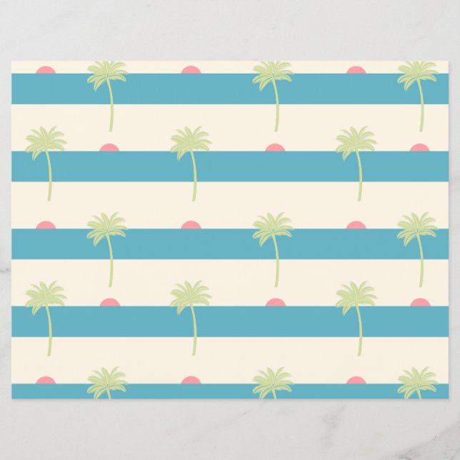 Palmen Scrapbooking Papier (Vorne)