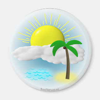 Palmen, Sonne und Strand Magnet