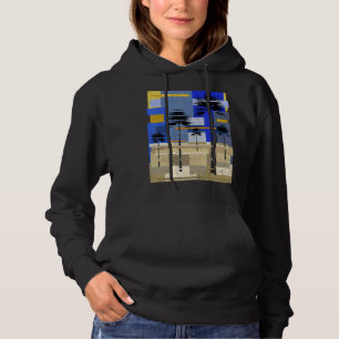 Palmen Sonnenuntergang Abstrakte Art Hipster Surfe Hoodie
