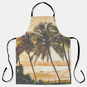 Palmen Sonnenuntergang: Goa Vintage Schürze