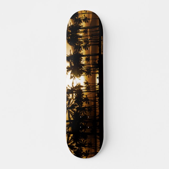 Palmen-Sonnenuntergang-Skateboard Skateboard (Vorne)