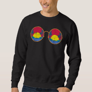 Palmen Sonnenuntergang Sommer tropische Sonnenbril Sweatshirt