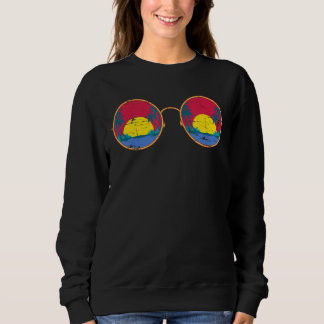 Palmen Sonnenuntergang Sommer tropische Sonnenbril Sweatshirt