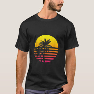 Palmen Sonnenuntergang Sommerurlaub Tropischer Str T-Shirt