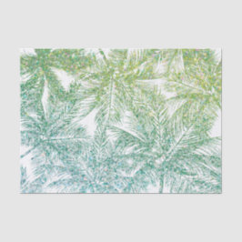 Palmen-Tissue (Tropengrün/Aqua-Glitzer) Seidenpapier