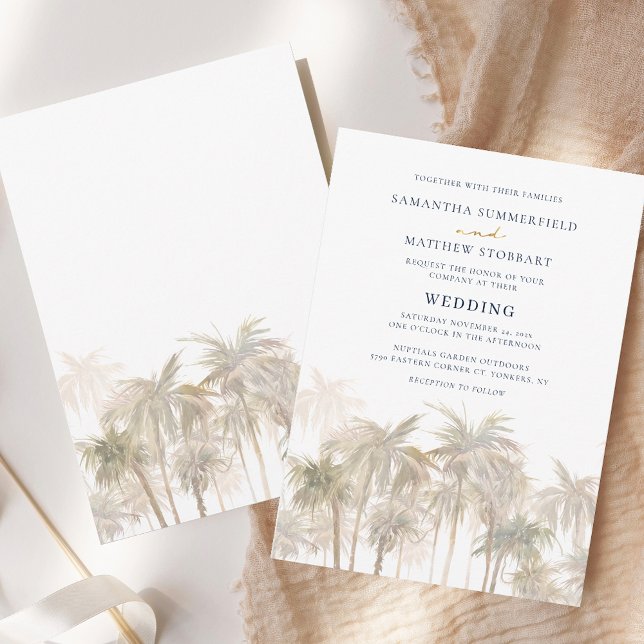 Palmen Trees Tropical Beach Hochzeit Einladung (Palm Trees Tropical Beach Wedding Invitation)